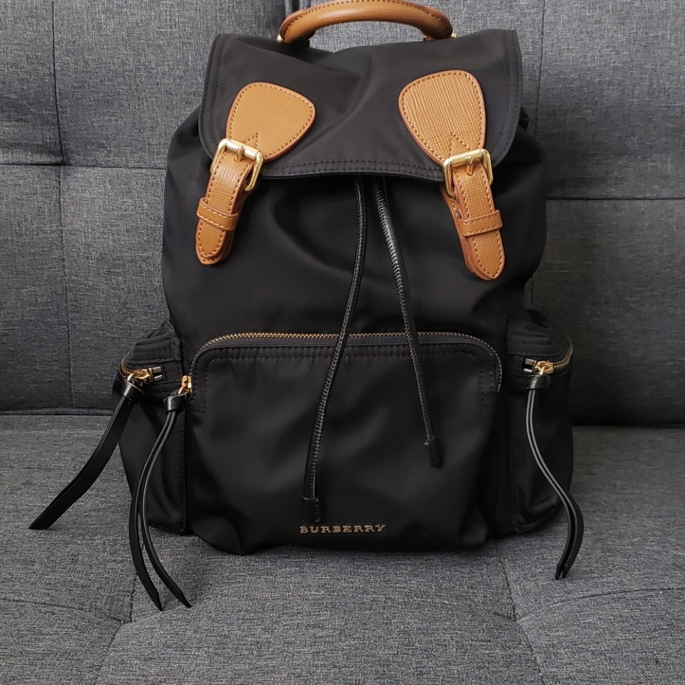 Authentic Black Burberry Rucksack Backpack